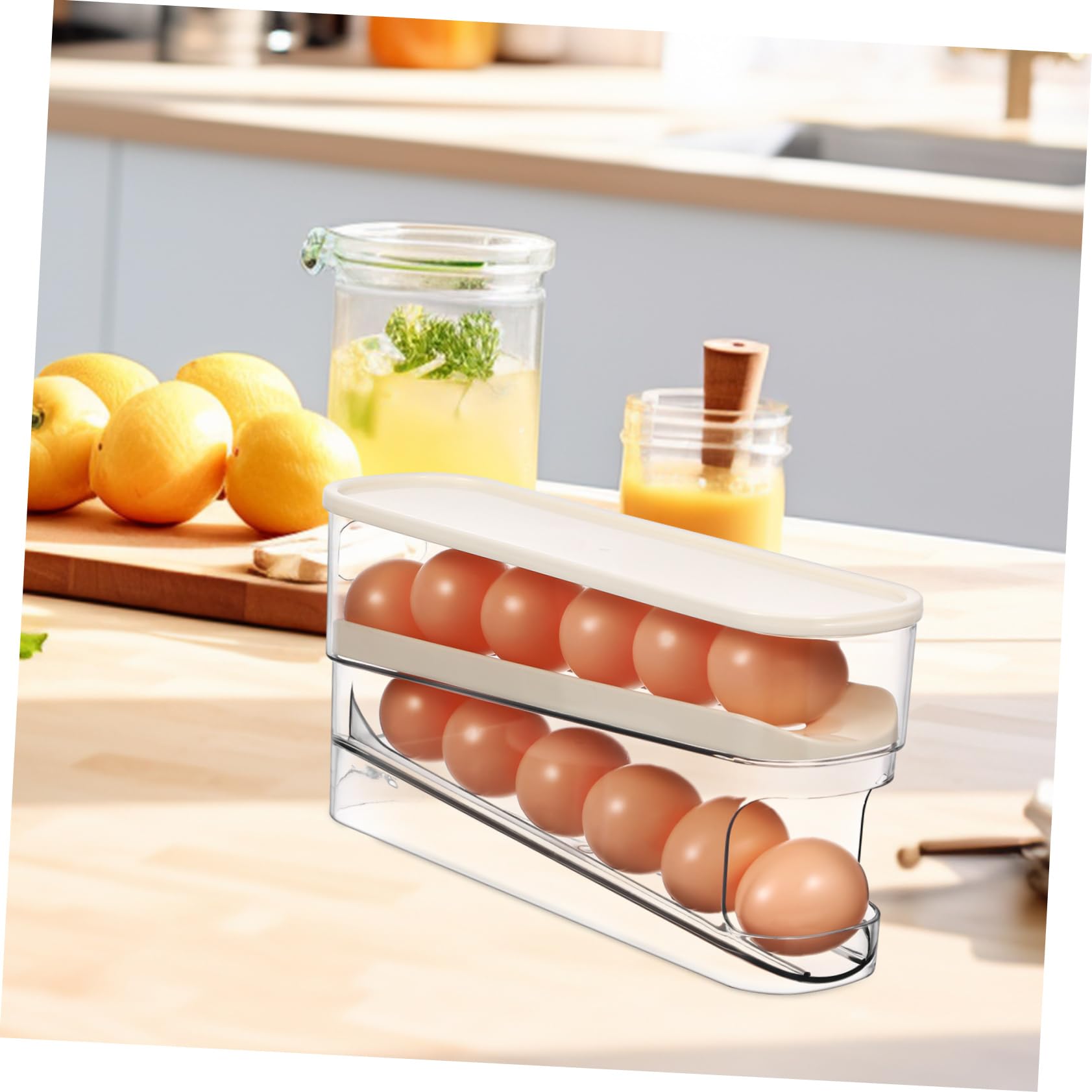 Alipis 4 Stück Für Rollende Eier Kühlschrank Organizer Eigentümer Eierrollerspender Eierhalter Eierständer Kühlschrankbehälter Für Eier Kühlschrank-organizer Plastik