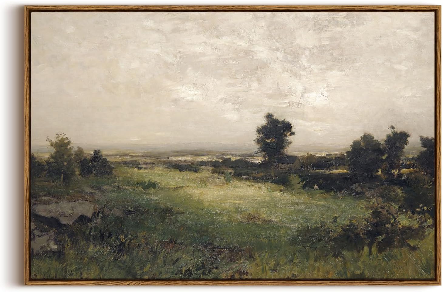 InSimSea Framed Canvas Wall Art Vintage Decor, Large Wall Art, Wild Field Landscape Painting Prints, Cottagecore Wall Decor for Living Room, Bedroom, Bathroom, Office Decor, 20"x30" Housatonic Valley 20"x30"