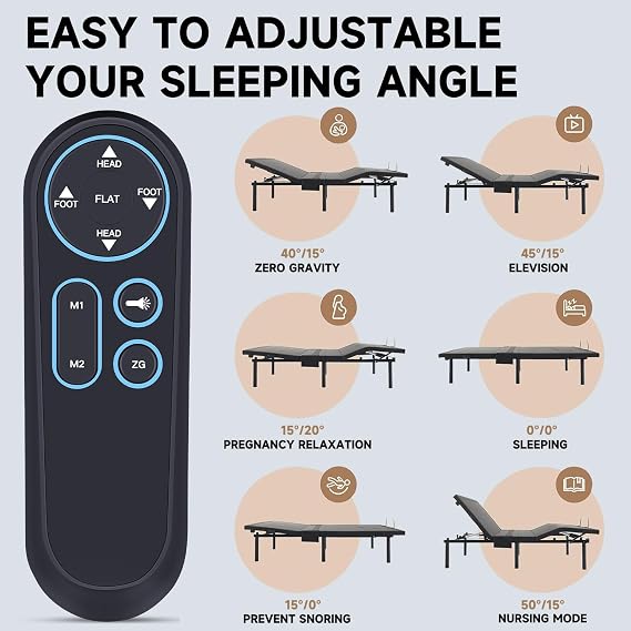 ZWP Replacement Remote Control fit for iDealBed 3i Custom Adjustable Bed Base 3i S4-3i-SS G4-3i-SS