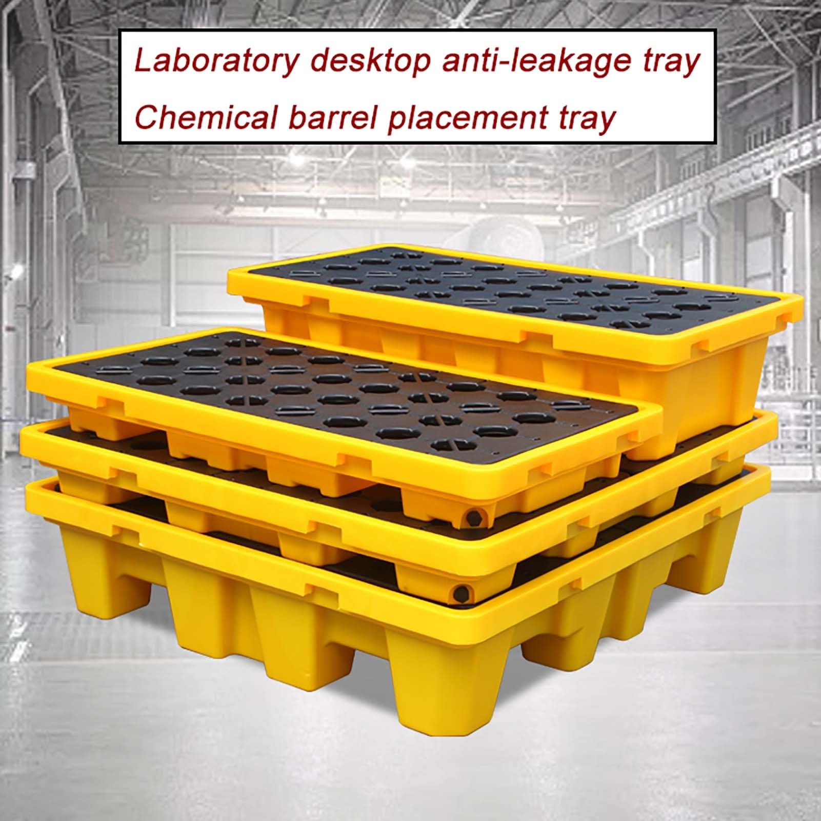 Paleta De Contención De Derrames, Plataforma De Contención De Derrames, Bandeja De Contención Para Escritorios De Laboratorio, Paleta De Rejilla Apilable Para Bidones De Aceit,60x60x15cm/26x26x9in
