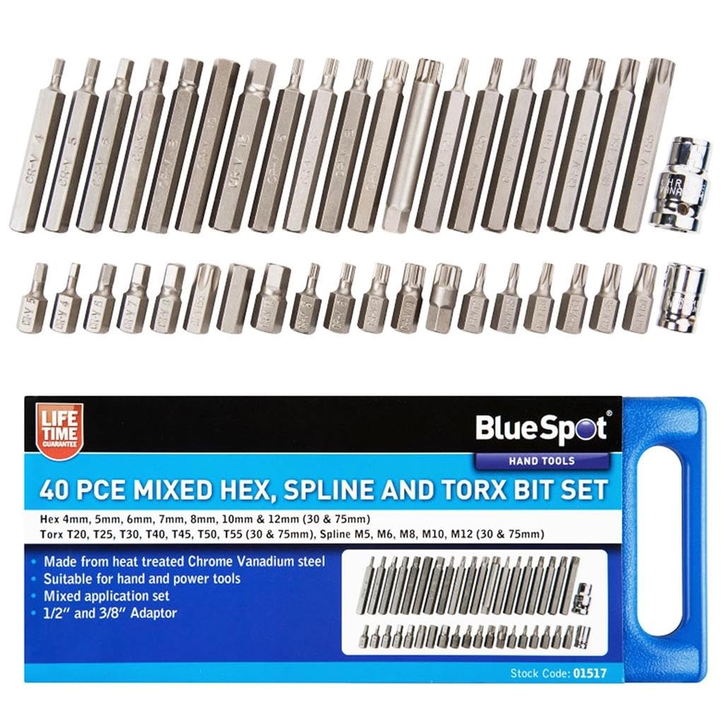 Bluespot Tools 1517 Mixed Hex Spline & Torx Bit Set 40 Piece