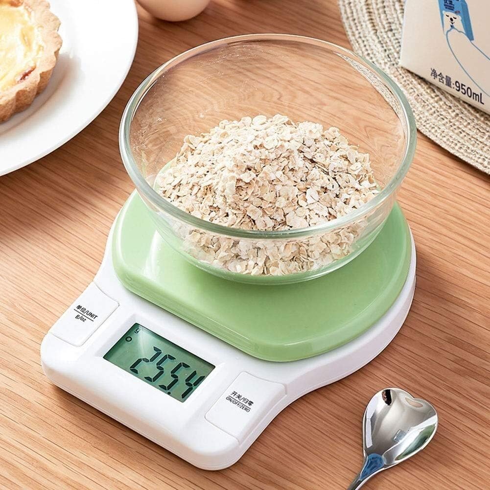 Precyzyjne wagi kuchenne z funkcją tarowania Okrągła mini cyfrowa waga kuchenna 3Kg / 0.1g Dokładna waga do pieczenia Domowe jedzenie Ciasto Elektroniczna waga z podświetlanym wyświetlaczem (kolor: zi