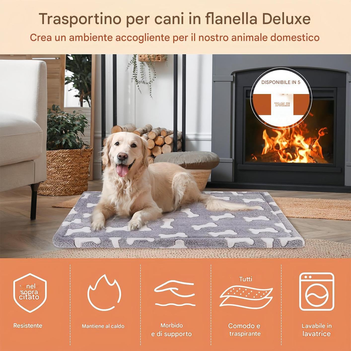 Tapis de lit pour Chien – Housse Lavable, Tapis pour Animaux en Mousse à mémoire de Forme, imperméable, Base antidérapante et Doublure Lavable Amovible | Confortable pour Le Sol pour Les Chiens de