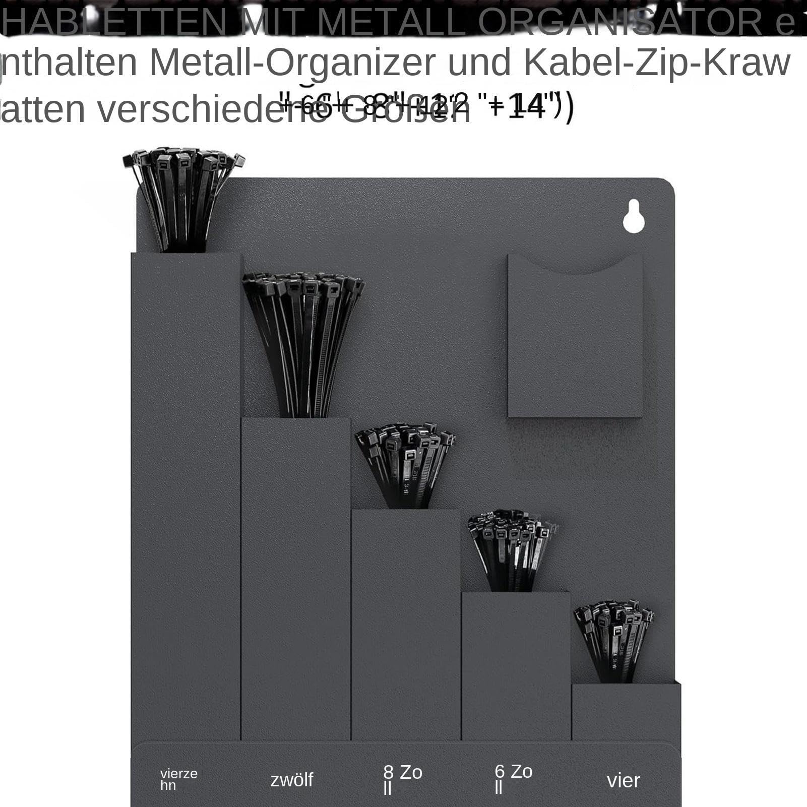 Kompaktowy organizer na kable, regulowany menedżer kabli, bezpieczne przechowywanie opasek kablowych, regał mocujący z wieloma kieszeniami, solidne rozwiązanie montażowe, akcesoria sprzętowe do garażu