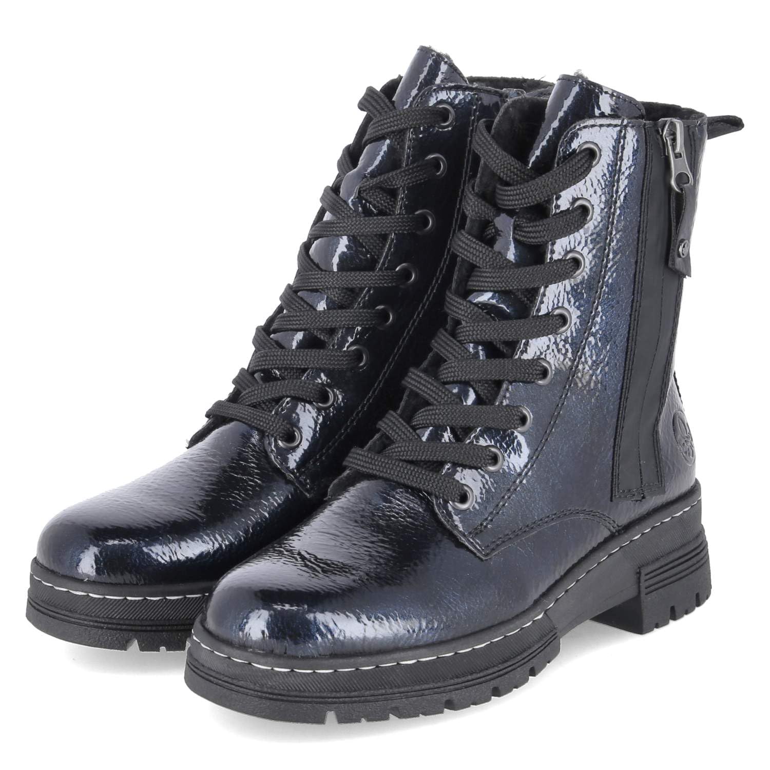 Rieker 73821-14 Women's Lace-Up Boots Synthetic Blue, blue, 43 EU