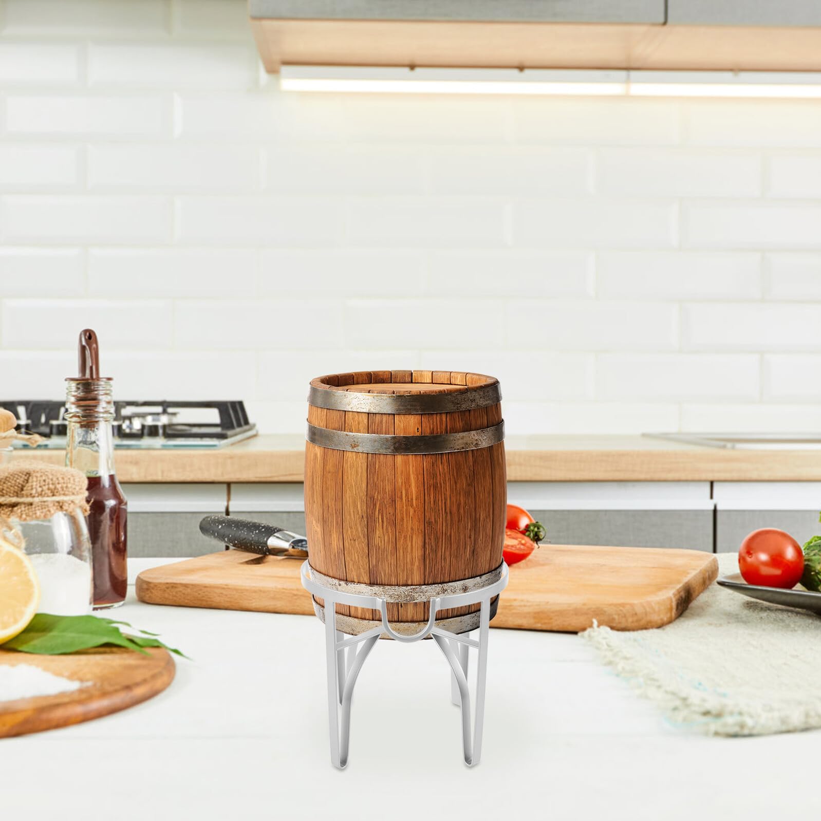 Supporto in Metallo per Secchio Birra 5l, Porta Secchiello per Bevande e Vino, Base Stabile per Dispenser Spillatore Bar e Feste