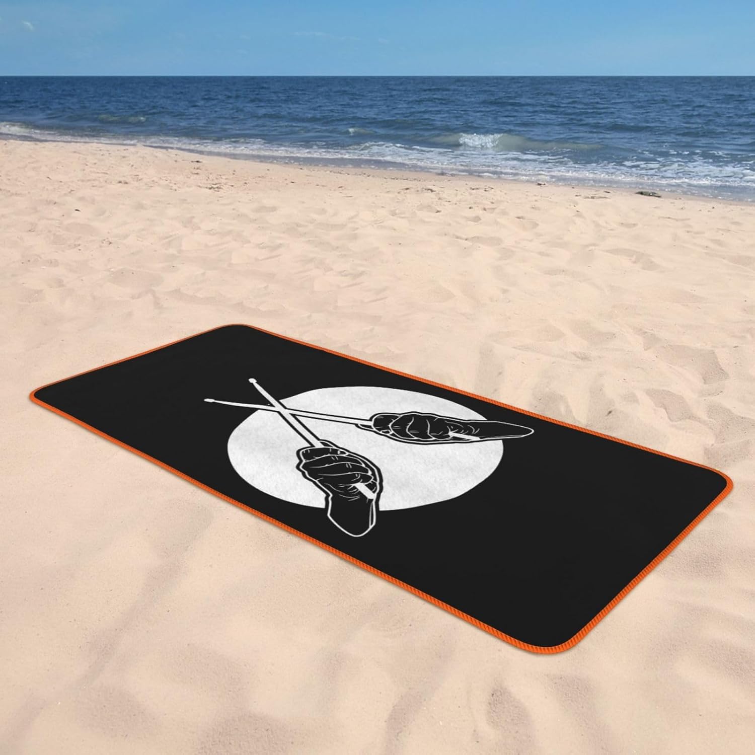 Drumsticks Drummer Bath Towel - Quick Drying - Microfiber Coral Velvet Highly Absorbent Towels - Use as Bath Fitness, Bathroom, Shower, Sports, Yoga Towel (White)