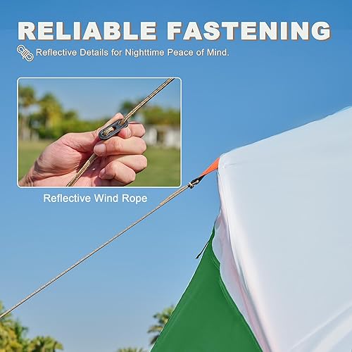 Miniatura 6 de Tents for Camping, Waterproof 10 Person Family Tent with Double Layer & 4 Large Mesh Windows, Weather Resistant Easy Setup 2 Room Big Tent for Music