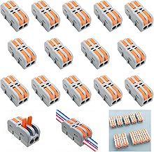 One Touch Connector, CESFONJER SPL-2M Wire Connector, Cable Connector Terminal Block, Free Combination Spring Connector (14 Pieces)