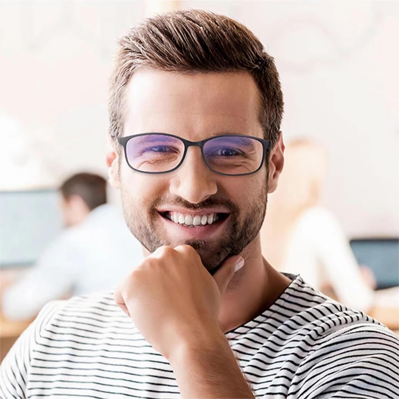 5 Paar Lesebrille, Blaulichtblock, Lesebrille für Damen und Herren, UV-Filter, leichte Brille (drei grau und zwei schwarz, 2,5, multiplier_X), drei Grau