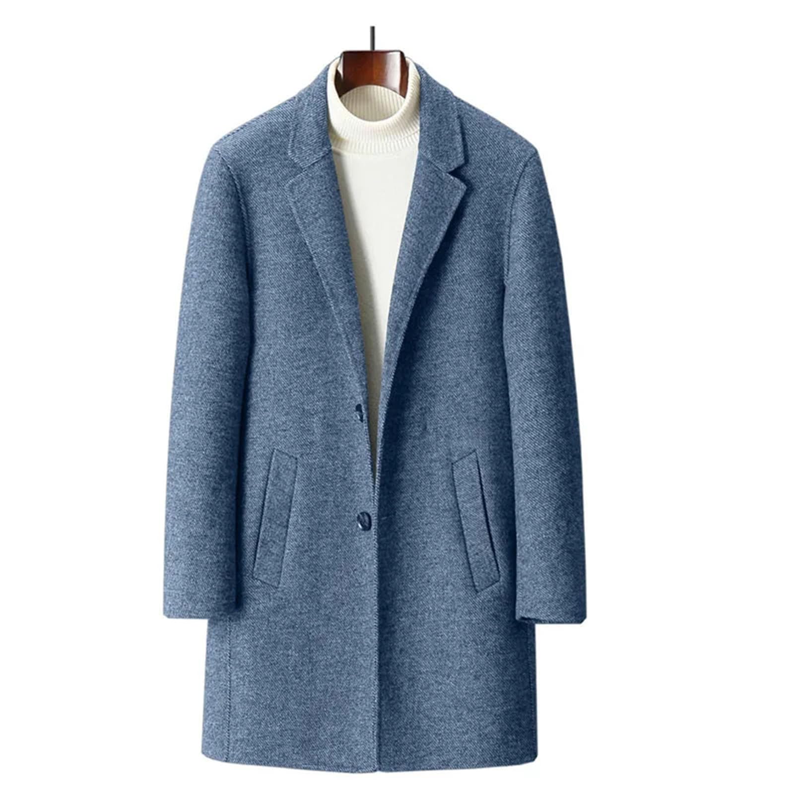 Cappotto da uomo in feltro felpato a doppia faccia di media lunghezza collare casual cappotto Business vestiti fuori
