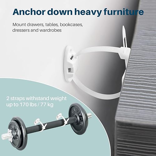 Miniatura 6 de Inaya Kit completo de 50 piezas de lujo a prueba de bebés, cerraduras ocultas flexibles para bebés para armarios y cajones, cierres de seguridad