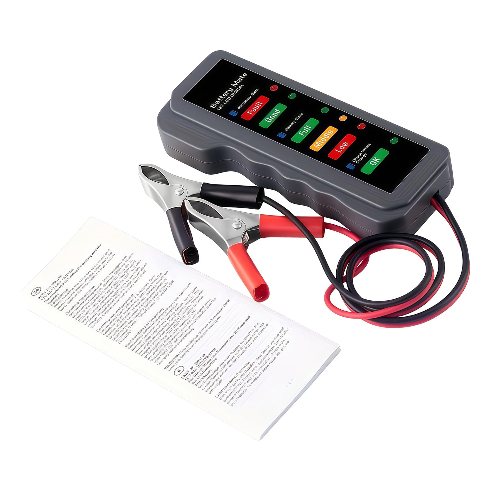 Yjcnelcr Stable 12V Battery Diagnostic Tool With Fault Detection Battery Health Monitor For Vehicle Maintenance & Repair Transportable Tester