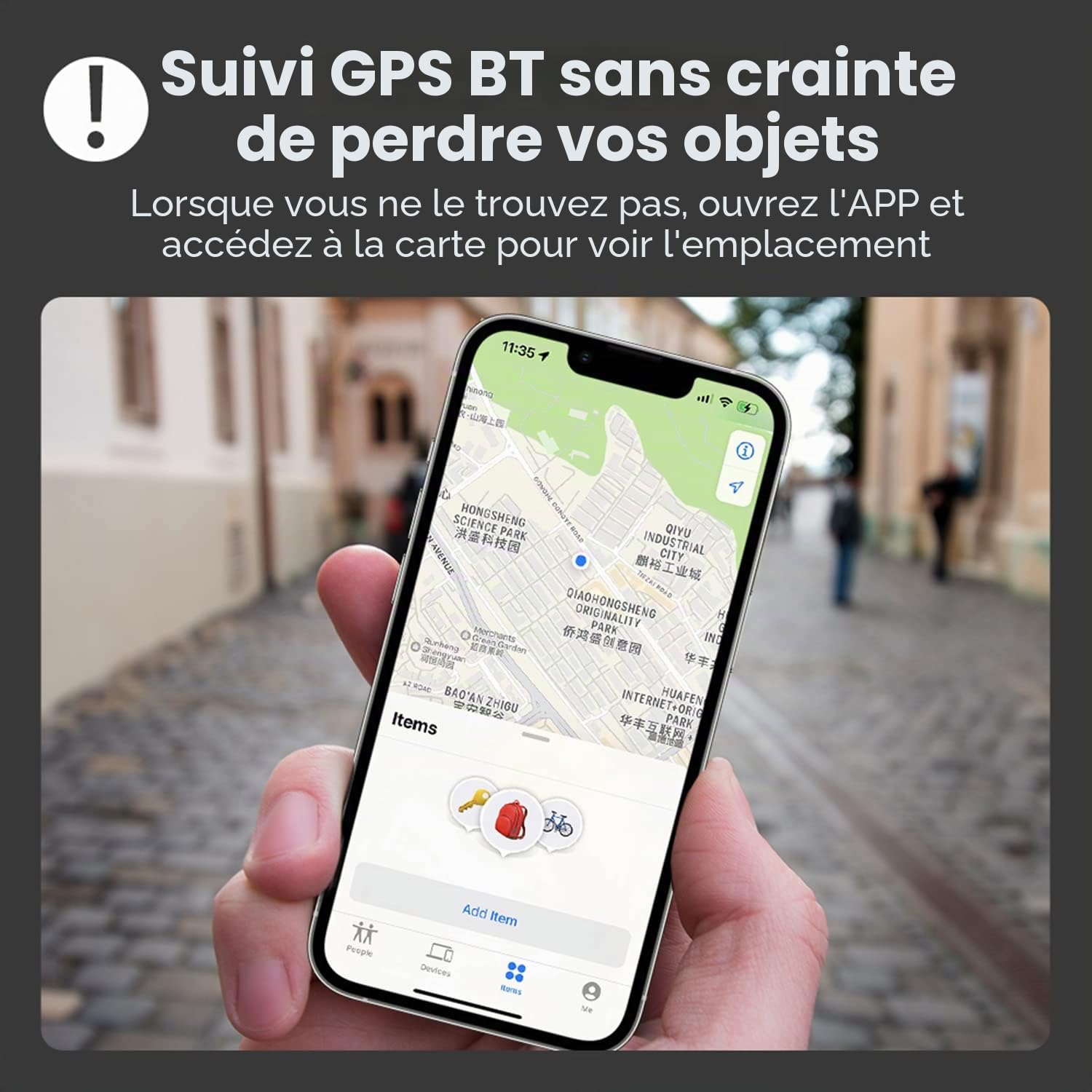 Tracker Bluetooth et localisateur d'articles : localisateur de clés, étiquette intelligente fonctionne avec Apple Find My (compatible uniquement avec iOS) - Batterie remplaçable de 1 an - Tracker