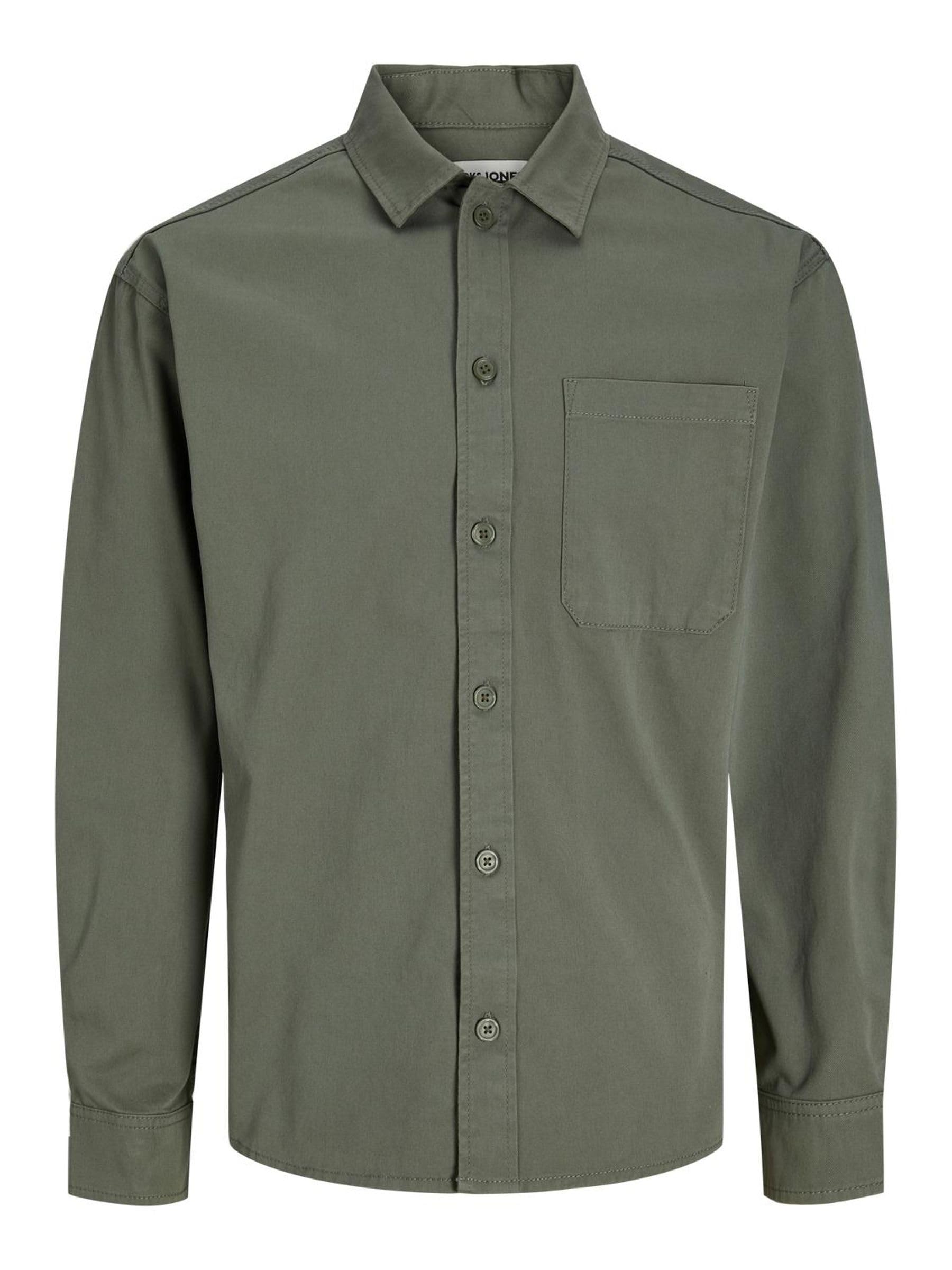 Jack & Jones Men's Agave Green Jcocollective Zac Overshirt Ls Noos Shirt, Large