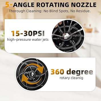 Pitcher Rinser, High Pressure Cup Washer (black)