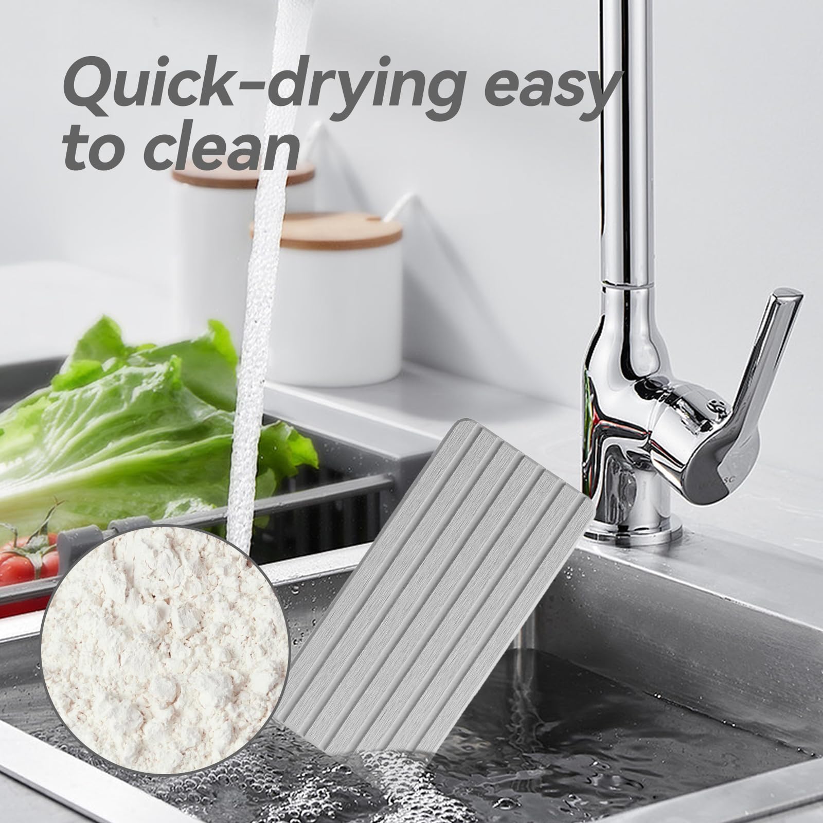 Plateau En Pierre Absorbant L'Eau Pour Évier | Porte-Savon Antidérapant En Terre De Diatomée