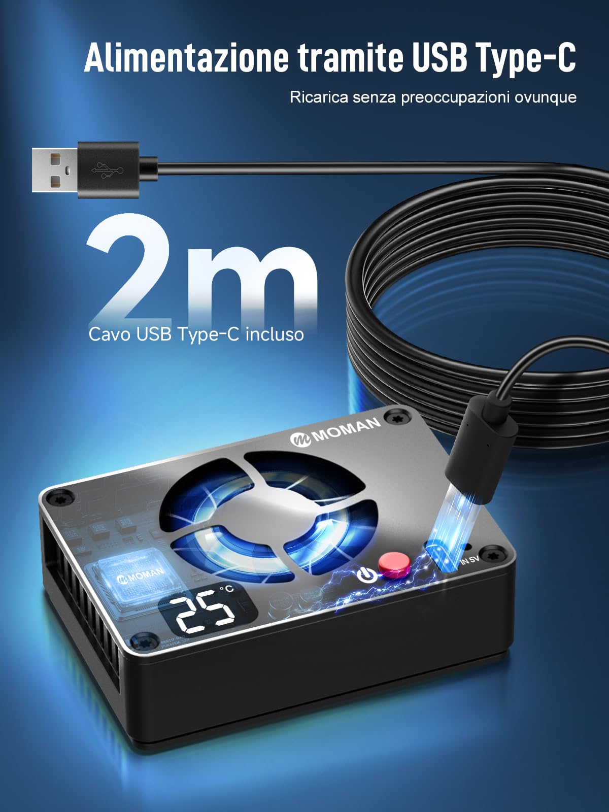 Ventola Raffreddamento Fotocamera, Moman Camera Cooling Fan Semiconduttore con Schermo per Trasmissione in Diretta Compatibile per R5/R8/R10/RP/R50/FX30/A7S3