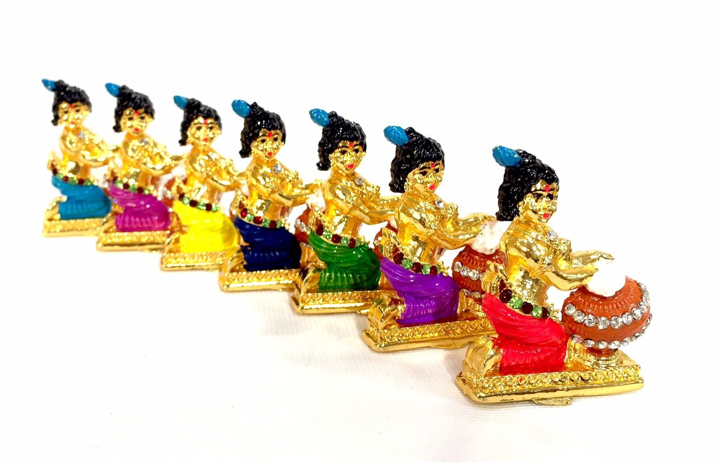 Indiabazaar - Hindu God idol/Murti/Statue/Car Idol - Coloured Gold Bal Kirshna