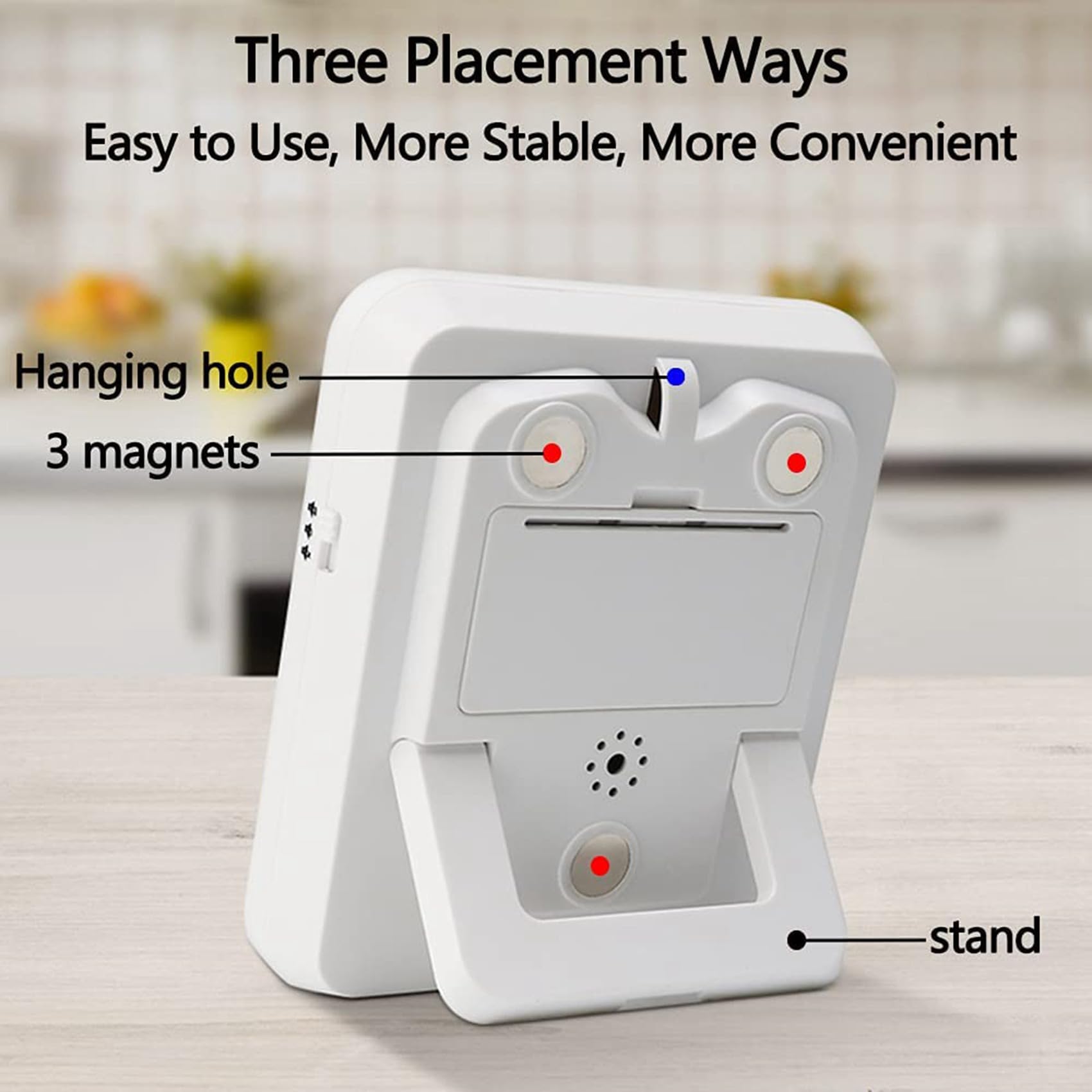 4X Temporizador de Cocina Doble Digital, Temporizador de Conteo Ascendente/Descendente de 3 Canales, Temporizador de CoccióN, Pantalla Grande, Alarma de Volumen Alto y Parpadeo