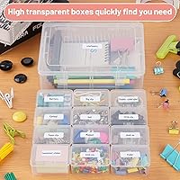 Vista 6 de Pequeña caja de almacenamiento de plástico, 39 piezas de plástico, cajas organizadoras de cuentas con tapa, mini cajas rectangulares, estuche