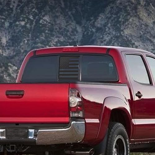 Miniatura 6 de TOMALL Calcomanías de vinilo de la bandera estadounidense compatibles con Toyota Tacoma 2005-2015, negro mate, precortadas, bandera de Estados