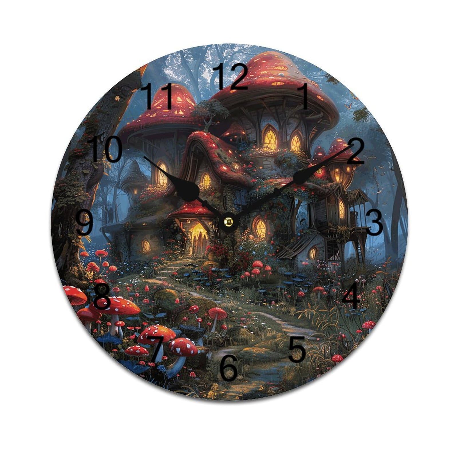 Horloge murale à fleurs et champignons pour sublimer la décoration de votre cuisine