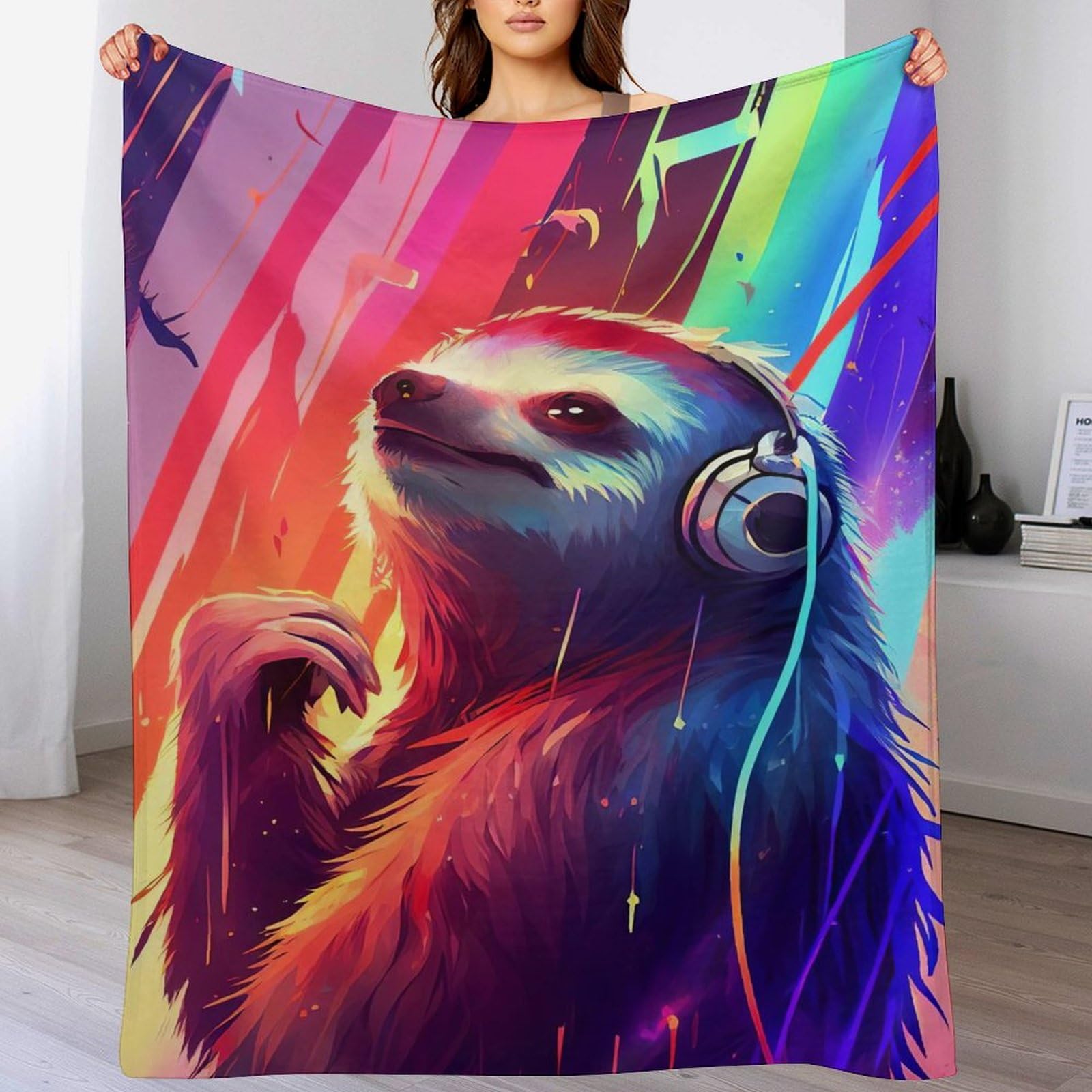 Couverture paresseux en flannel douce idéale pour vos soirées canapé