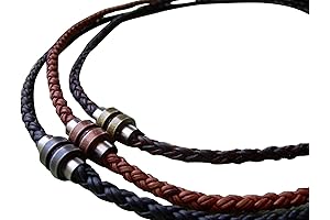 Cool Leather Cord Necklace for Men - Braided with Magnetic Clasp