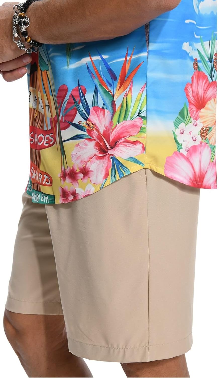 Aiyino Hawaiian Shirt for Men, Tropical Holiday Short Sleeve Casual Button Down Beach Shirts - Image 6