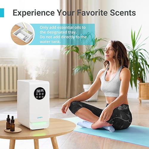 Miniatura 5 de Humidificador inteligente de 6 L para habitación grande, niebla cálida y fría con diseño de relleno superior, control Alexa y aplicación, compatible