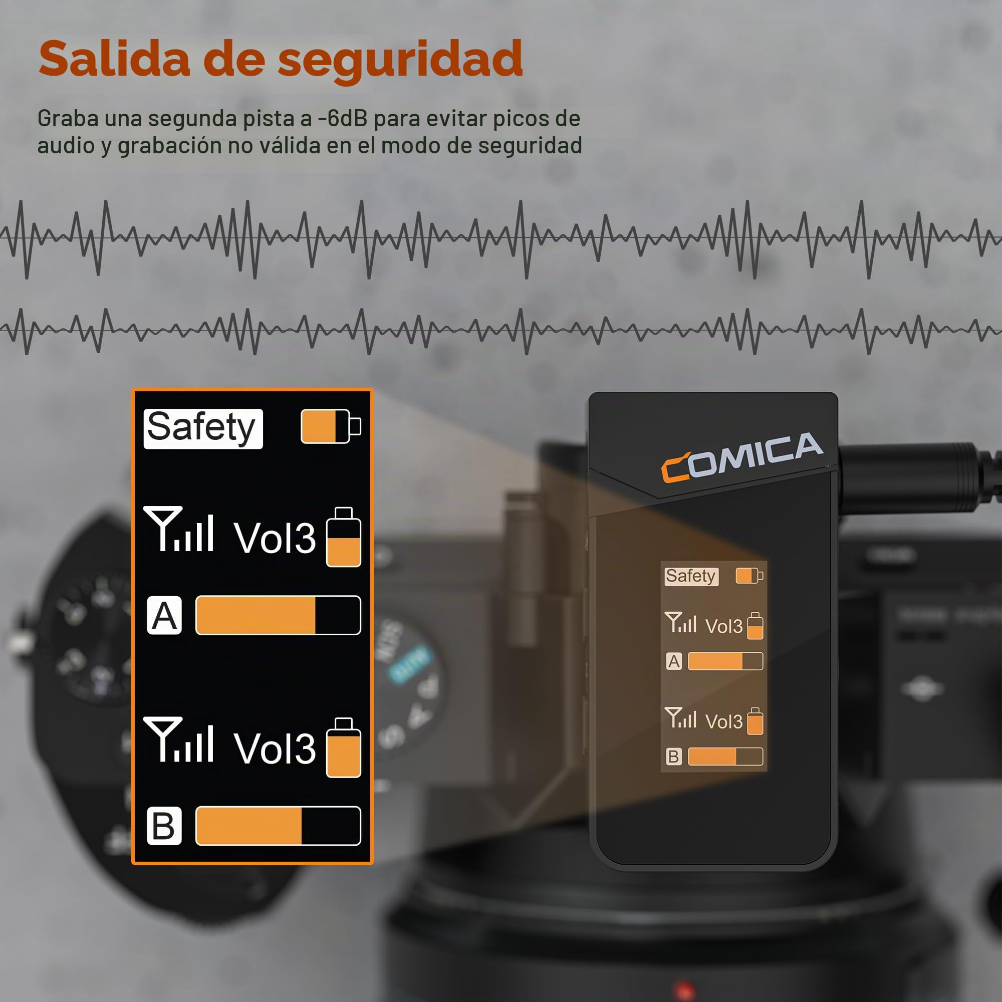 COMICA Vimo C3 Microfono Solapa Inalambrico con Cancelación de Ruido, Monitoreo, Silenciamiento, Microfono Inhalambrico para Cámaras DSLR iPhone Android Live-Streaming Vlogging y Grabación | Monitoreo, silencio, mini micrófono compacto para DSLR, cámaras,