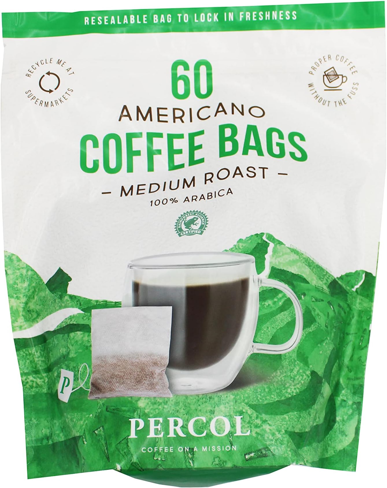 Americano Medium Roast Coffee 100% Arabica Ready To Drink Bags - 60 x 8g