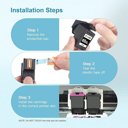 Miniatura 8 de Cartuchos de tinta 65XL NegroColor Combo Pack de alto rendimiento de reemplazo para tinta HP 65 65XL Funciona para HP DeskJet 3755 3772 3700 3722