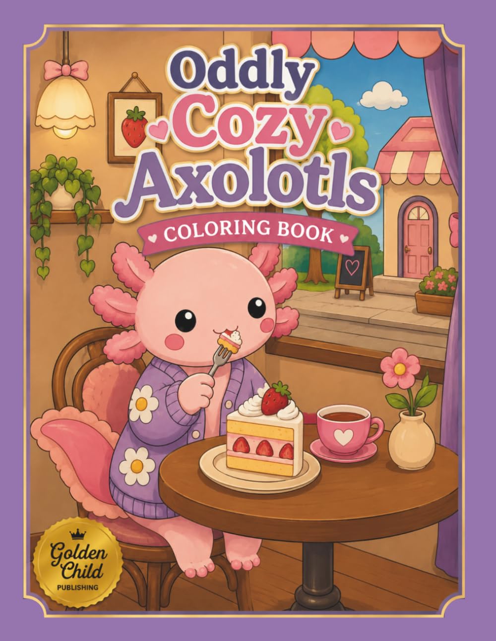 Oddly Cozy Axolotls: A Bold and Easy Coloring Book Featuring Adorable Axolotls in Cozy and Relaxing Scenes