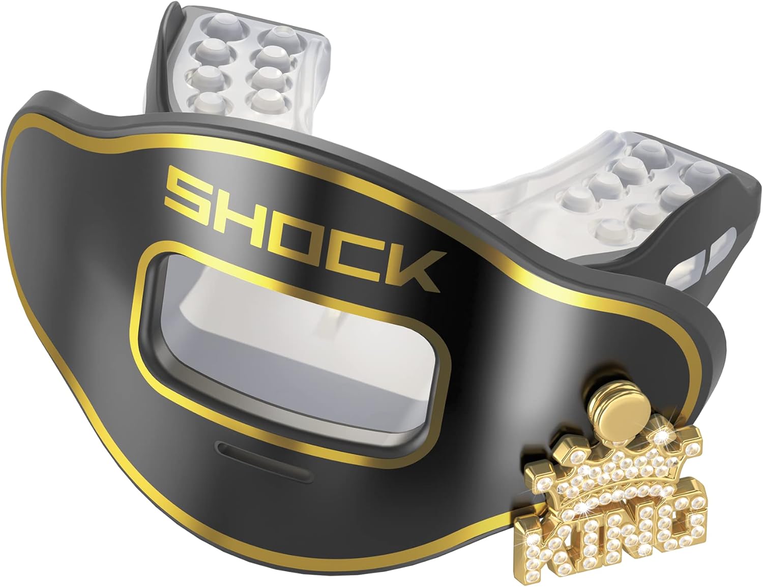 Shock Doctor Lip Guard, Adult and Youth Mouth Guard Football with Strap, Breathable Wide Opening Football Mouthpiece for Youth and Adults OSFA, Shock Doctor Mouth Guards, Max Airflow