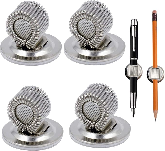 4 Pack Stainless Steel Pen Holder ClipsSelf Adhesive Pen Pencil Holder