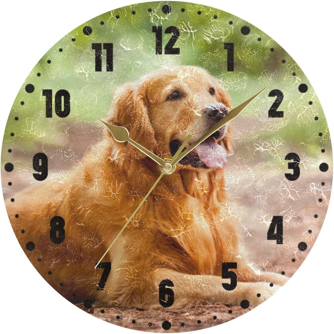 OREZI Cute Dinosaur Wall Clock for Kids Room, Battery Operated Non Ticking Wall Clocks for Playroom, Homeschool, Classroom,9.5 Inches(25cm)