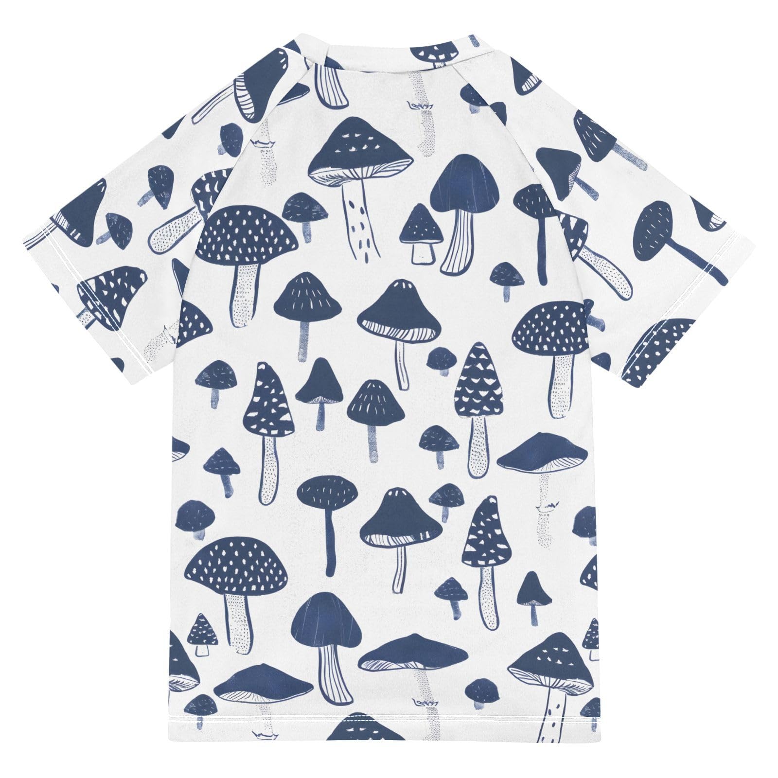 ALAZA Kids Rash Guard Boys Toddler Swim Shirts Short Sleeve Boho Mushroom UPF 50+ 3T