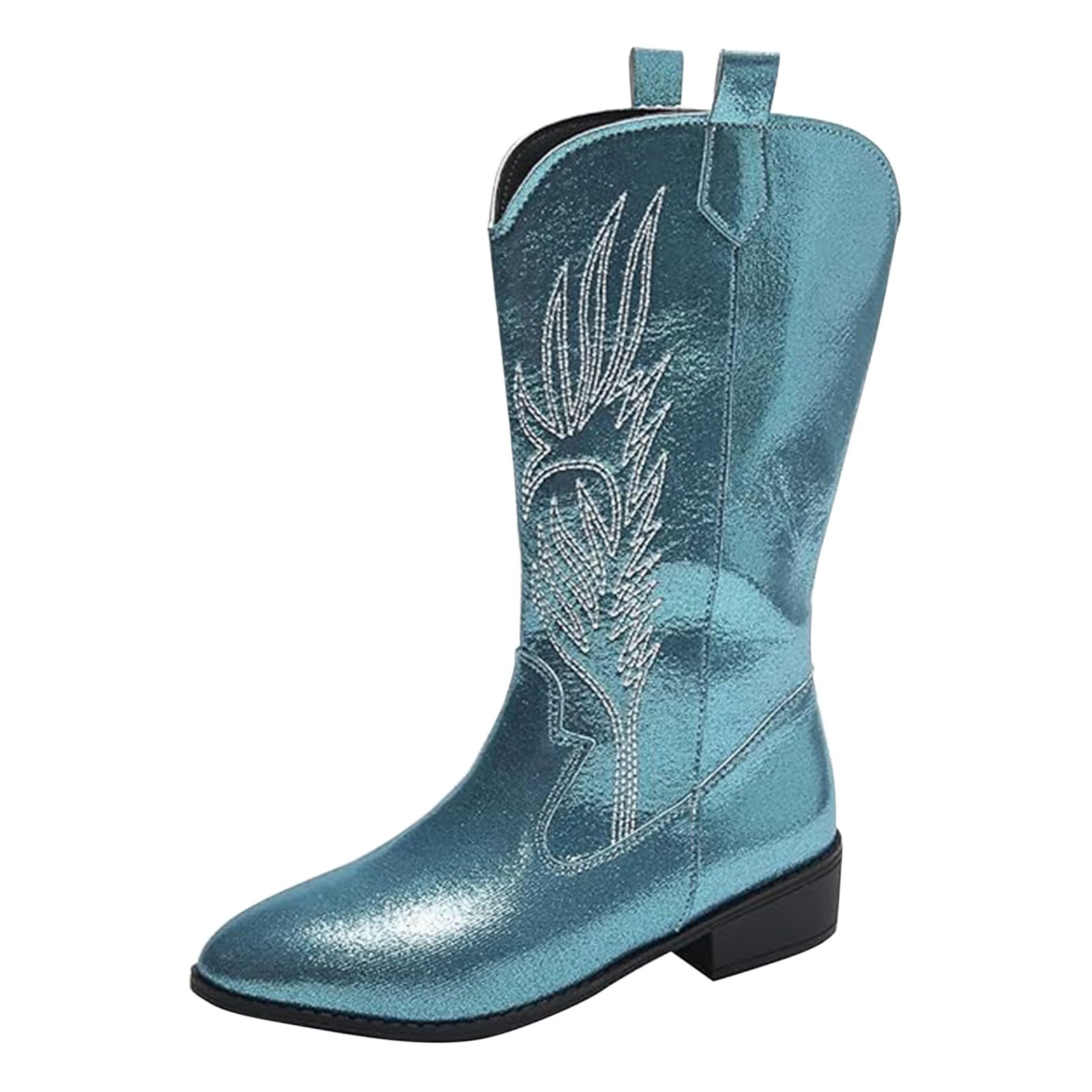 Commercio Estero Inverno Stivali Da Donna Cowboy Tessuto Tacco A Blocco