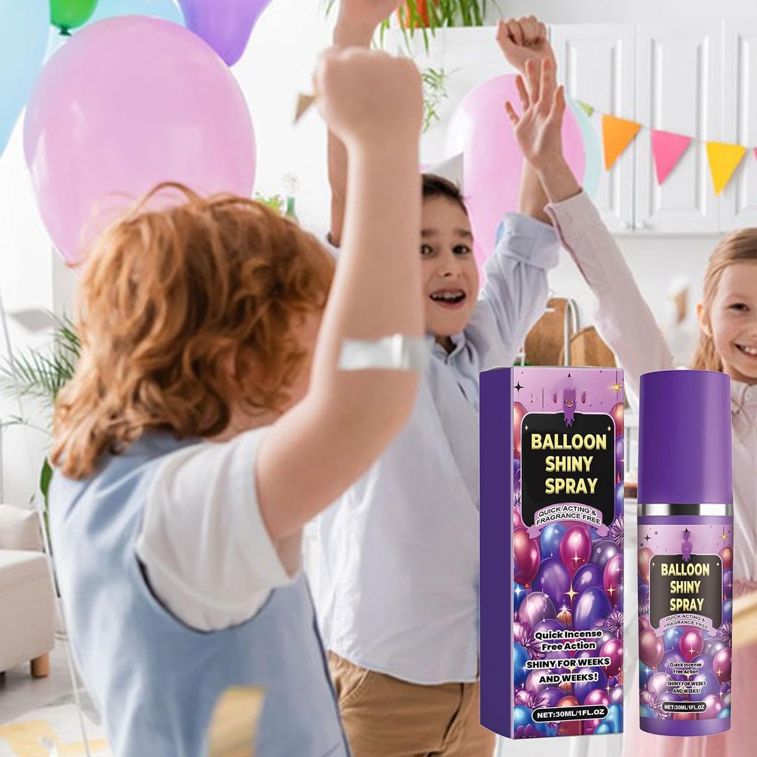 Balloon Gloss Spray - 30ml Shiny Finish Spray for Latex Balloons | Instant Decoration Shine Enhancer for Birthday Party Festival Wedding Holiday Event Backdrops