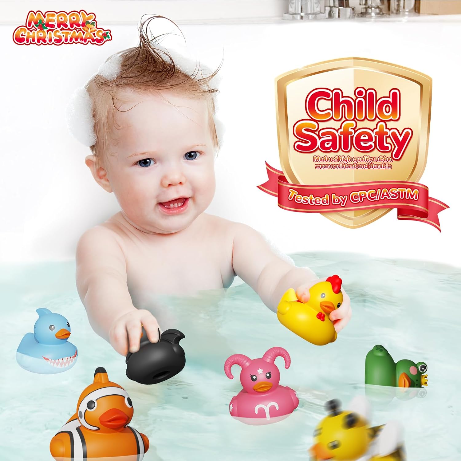 Advent Calendar Boys & Girls, 24 Days Christmas Countdown Calendar, Rubber Ducks Bath Toys, Toys for Toddler, Christmas & Birthday Gifts
