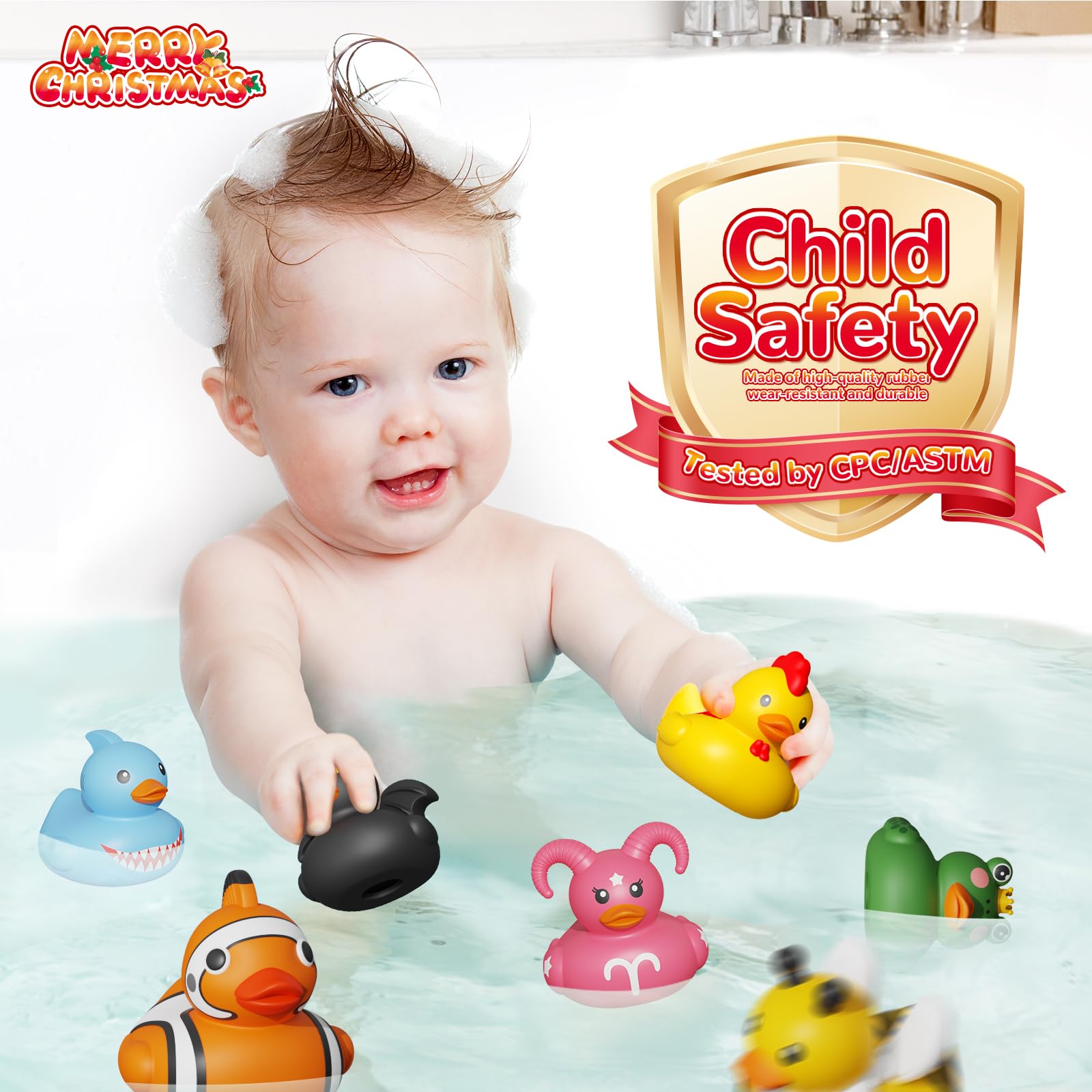 24-Day Rubber Duck Advent Calendar Kids Bath Duck Christmas Countdown 24 Surprise Christmas Rubber Ducks Perfect Party Gift for 12M+ Boys & Girls - Image 4