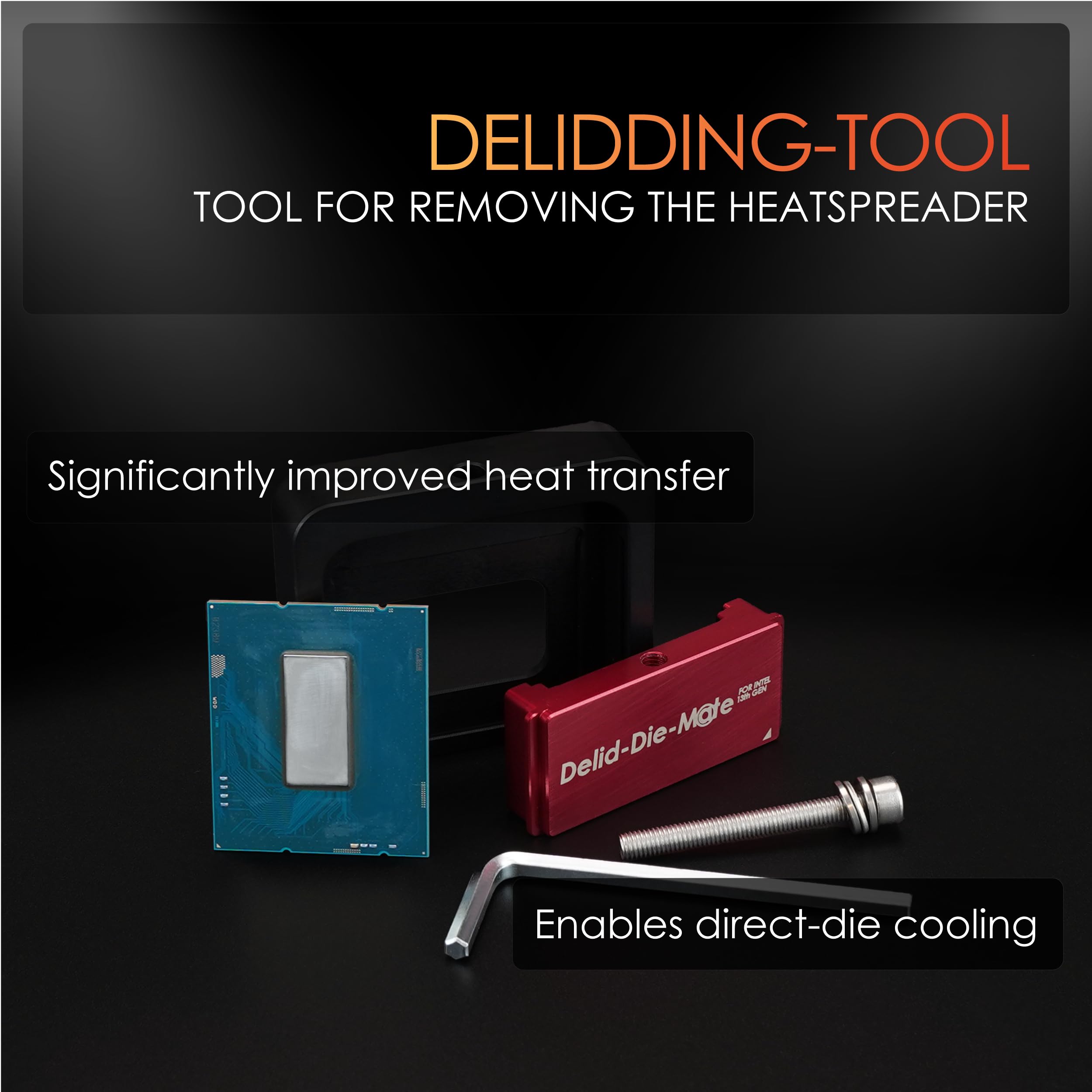 Thermal Grizzly Delid-Die-Mate - Intel 13th Gen CPU Delid Tool - CPU Heatspreader Removing Tool - Made in Germany