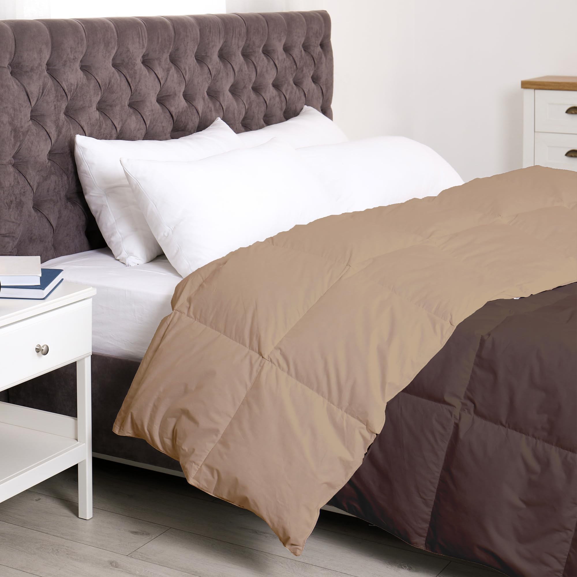 Sacred Thread Reversible Comforter - Polyester and Rayon Derived from Bamboo Duvet Insert, All-Season, Down Alternative Filling - Machine Washable