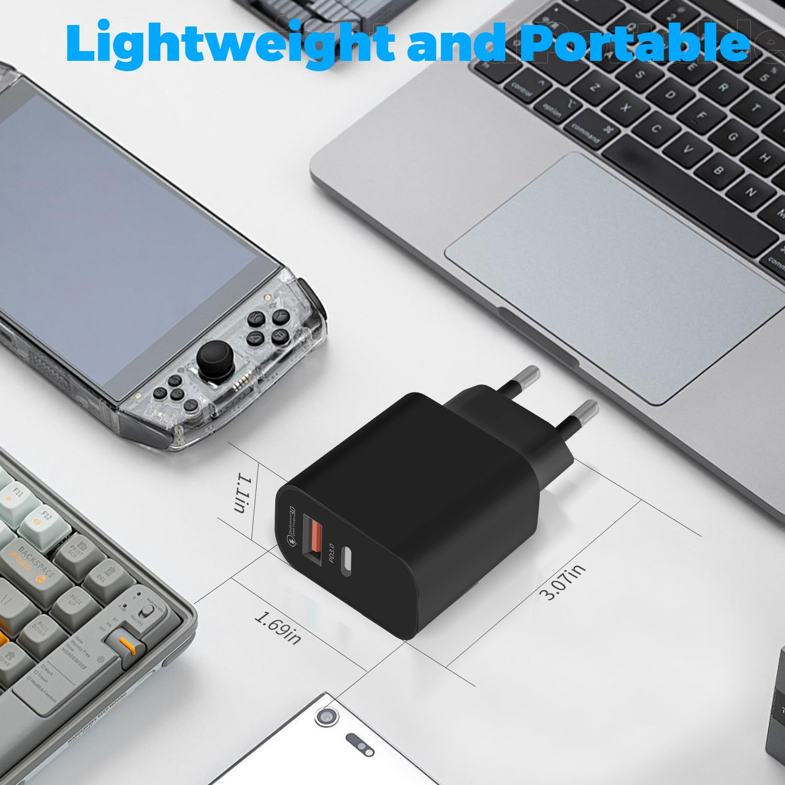 2 Pièces 20W Chargeur USB C, Chargeur iPad, Recharge Rapide, Compatible avec iPhone 15/ iPhone 15 Plus/iPhone 15 Pro/iPhone 15 Pro Max/iPad et Autres, Adaptateur Secteur Type C Double Port avec 2PCS C