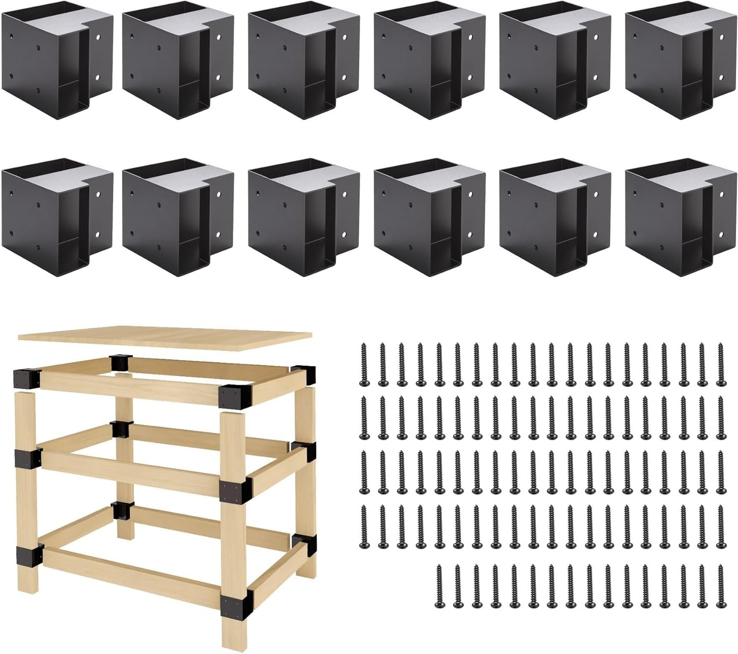 Photo 1 of Sidasu Workbench Brackets Kit - 12 PCS 3-Way Right Angle for 2x4 Wood