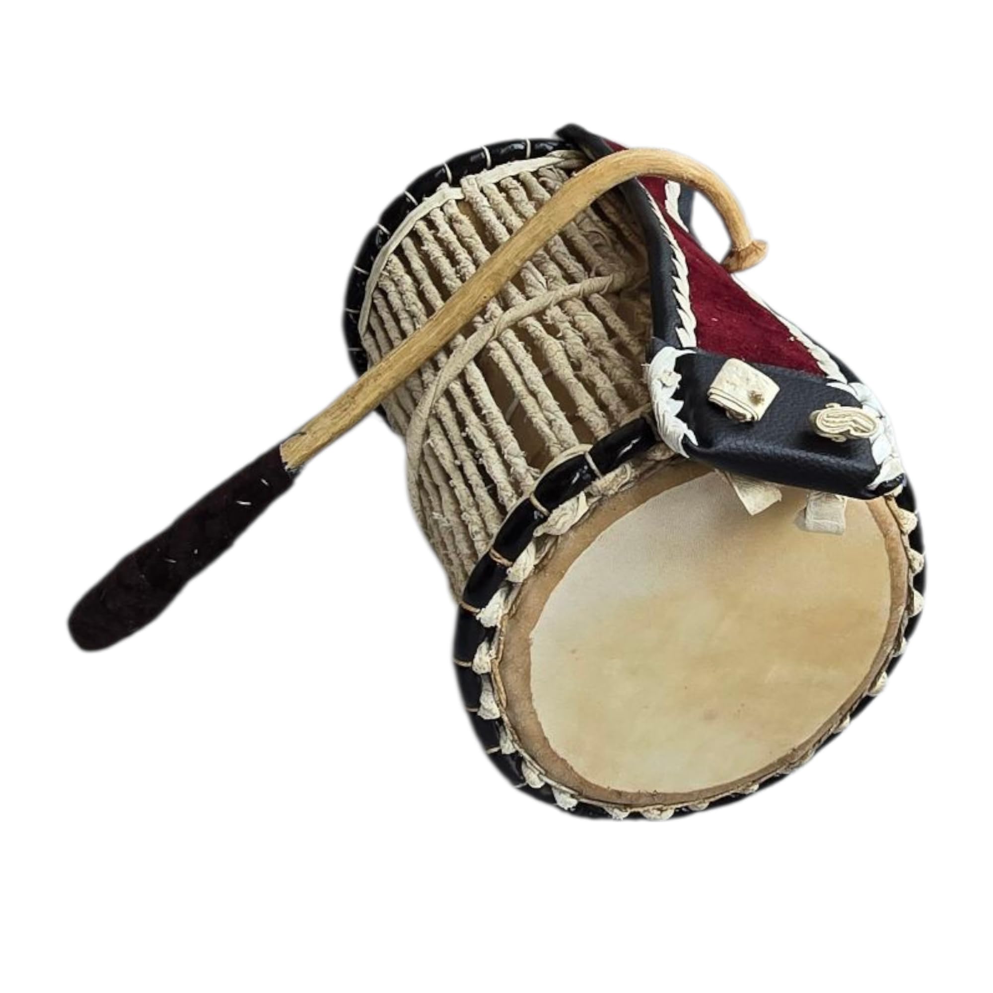Lingoberry Handmade: gadający bęben (Gangan) dla dzieci i dorosłych – autentyczny nigeryjski bęben joruba z bijakiem – tradycyjny afrykański instrument perkusyjny (rozmiar M)