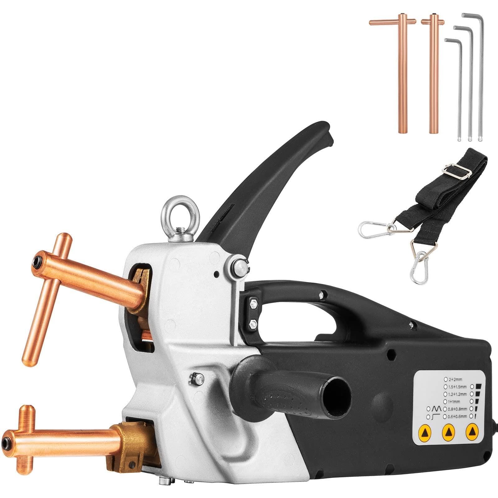 Soldador eléctrico por puntos, soldador por puntos de doble cara, pistola de punta de soldadura portátil de mano, herramienta de reparación de chapa de 2,0 + 2,0mm Para principiantes Bricolaje