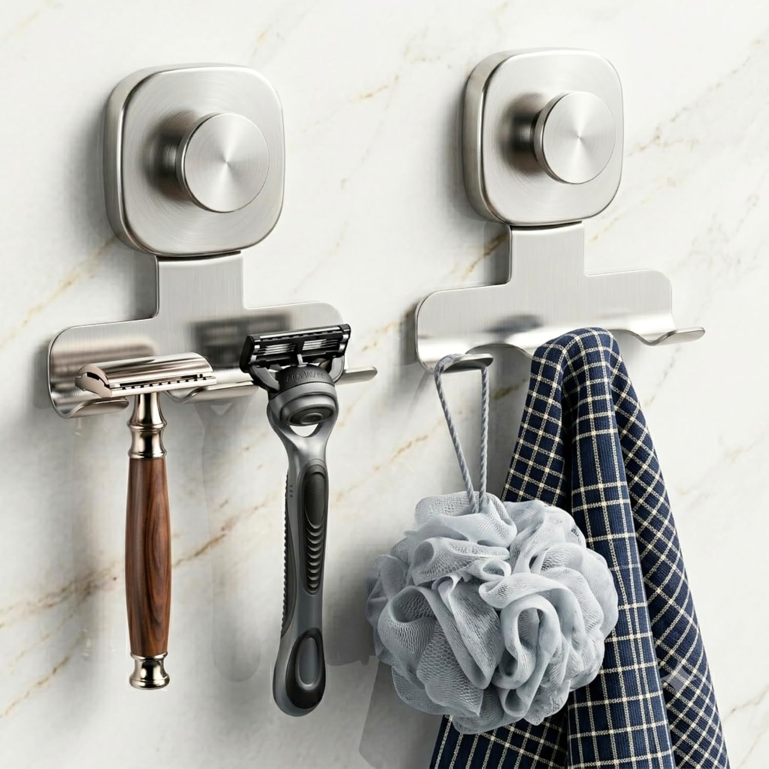 Suction Cup Razor Holder for Shower, Heavy Duty 7KG Vacuum Suction Hooks